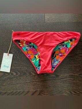 NWT Maaji Mango Sublime Reversible Bikini Bottom Small Pink / Tropical